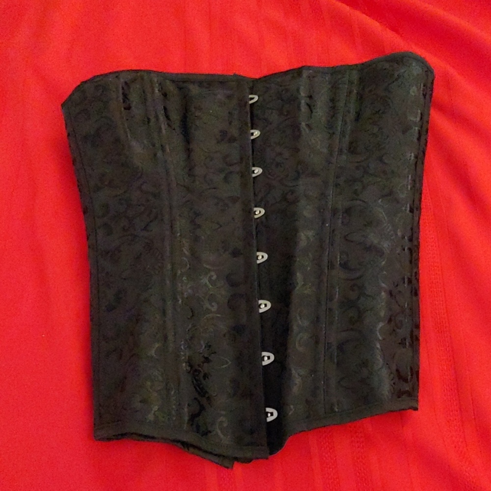 🌹💯GENUINE Corset NEW BLACK SATIN 3X